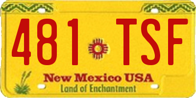 NM license plate 481TSF