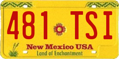 NM license plate 481TSI