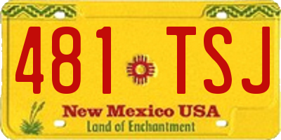 NM license plate 481TSJ