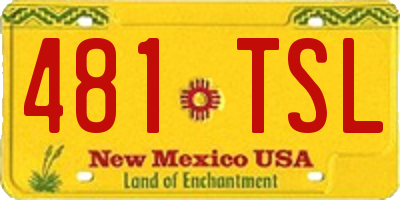 NM license plate 481TSL