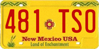 NM license plate 481TSO
