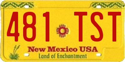 NM license plate 481TST