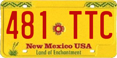 NM license plate 481TTC