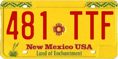 NM license plate 481TTF