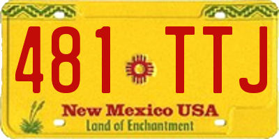 NM license plate 481TTJ