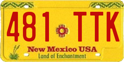 NM license plate 481TTK
