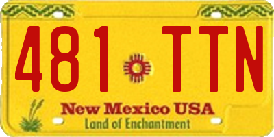 NM license plate 481TTN