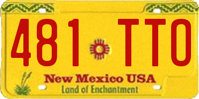 NM license plate 481TTO