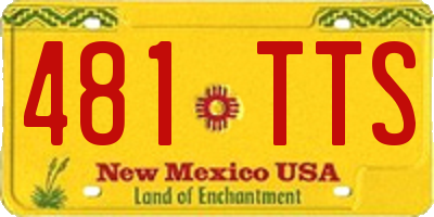 NM license plate 481TTS