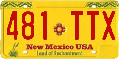 NM license plate 481TTX