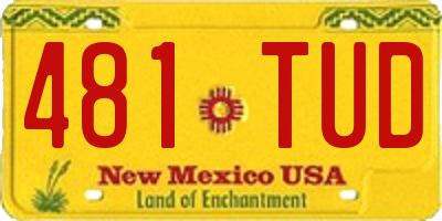 NM license plate 481TUD