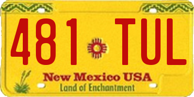 NM license plate 481TUL