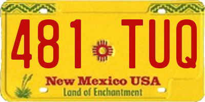 NM license plate 481TUQ