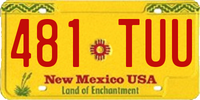 NM license plate 481TUU