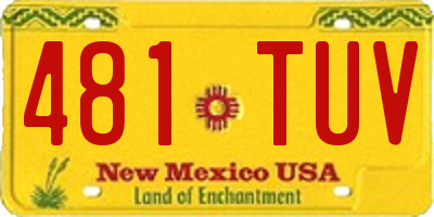NM license plate 481TUV