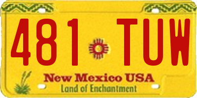 NM license plate 481TUW
