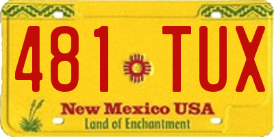 NM license plate 481TUX
