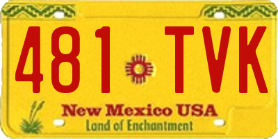 NM license plate 481TVK