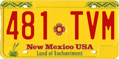 NM license plate 481TVM