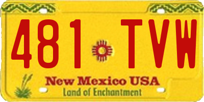 NM license plate 481TVW
