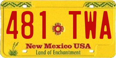 NM license plate 481TWA