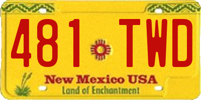 NM license plate 481TWD