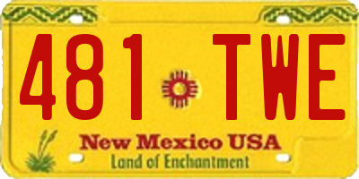 NM license plate 481TWE