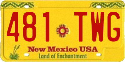 NM license plate 481TWG