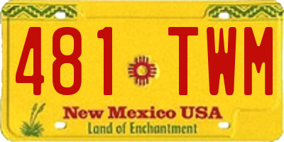 NM license plate 481TWM