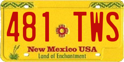 NM license plate 481TWS