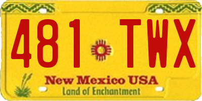 NM license plate 481TWX