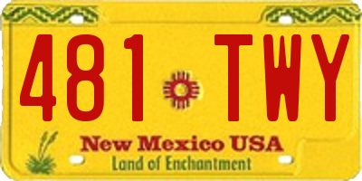 NM license plate 481TWY
