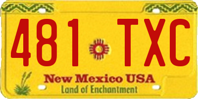 NM license plate 481TXC