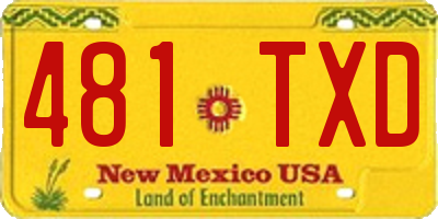 NM license plate 481TXD