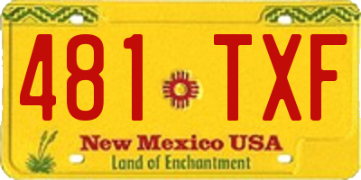 NM license plate 481TXF