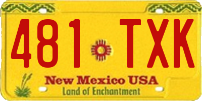 NM license plate 481TXK
