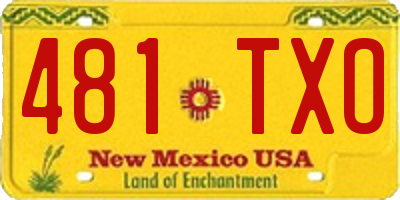 NM license plate 481TXO