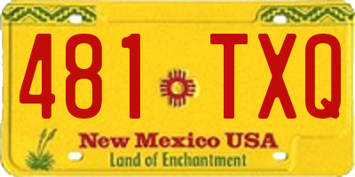 NM license plate 481TXQ
