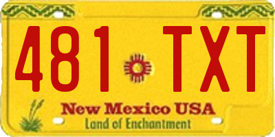 NM license plate 481TXT