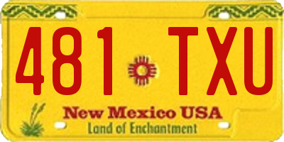 NM license plate 481TXU
