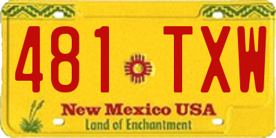 NM license plate 481TXW