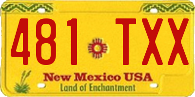 NM license plate 481TXX