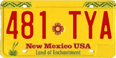 NM license plate 481TYA