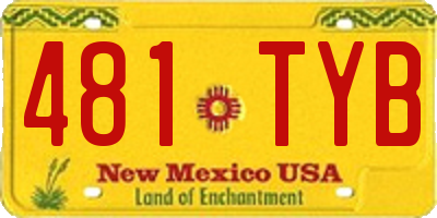 NM license plate 481TYB