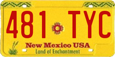 NM license plate 481TYC
