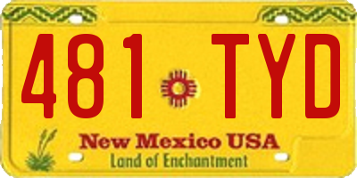 NM license plate 481TYD