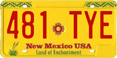 NM license plate 481TYE