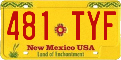 NM license plate 481TYF