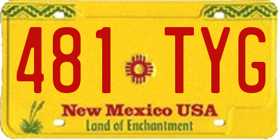 NM license plate 481TYG