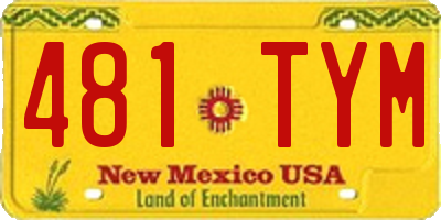 NM license plate 481TYM